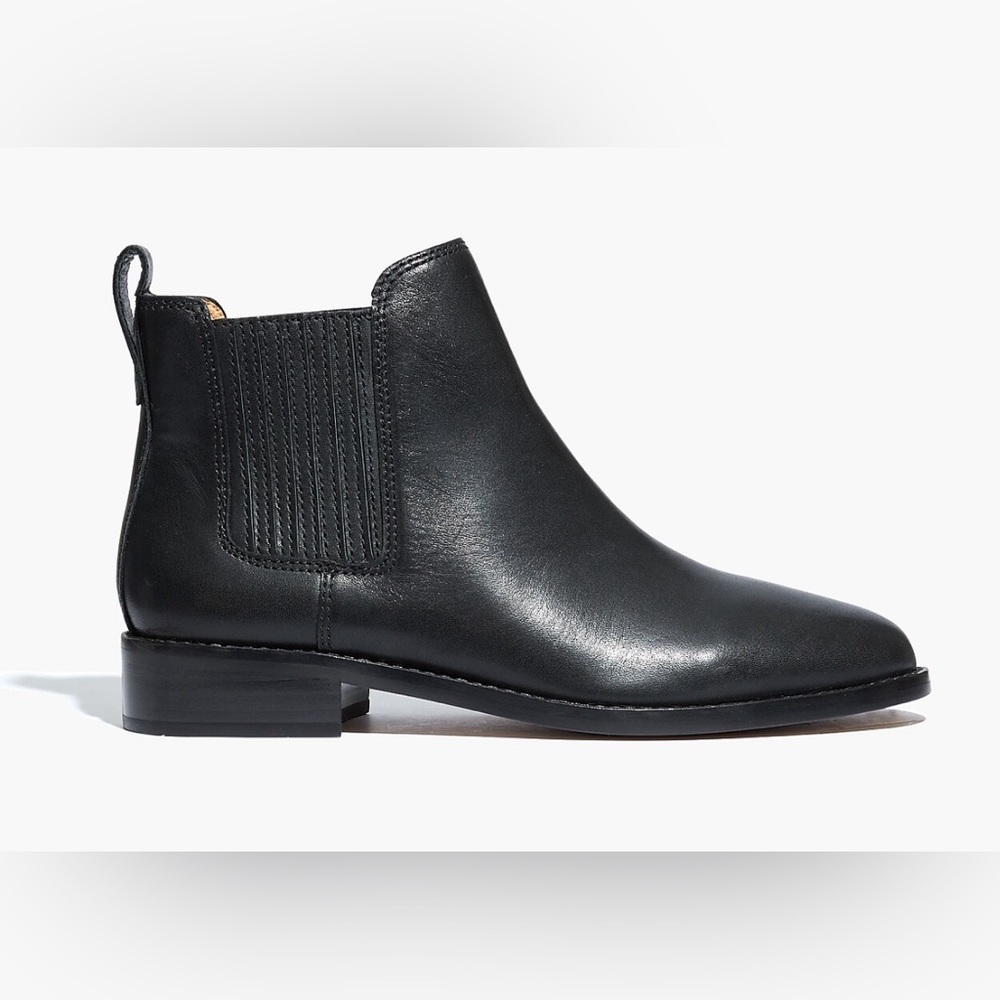 Madewell The Ainsley Chelsea Boot Black Leather Size 8
